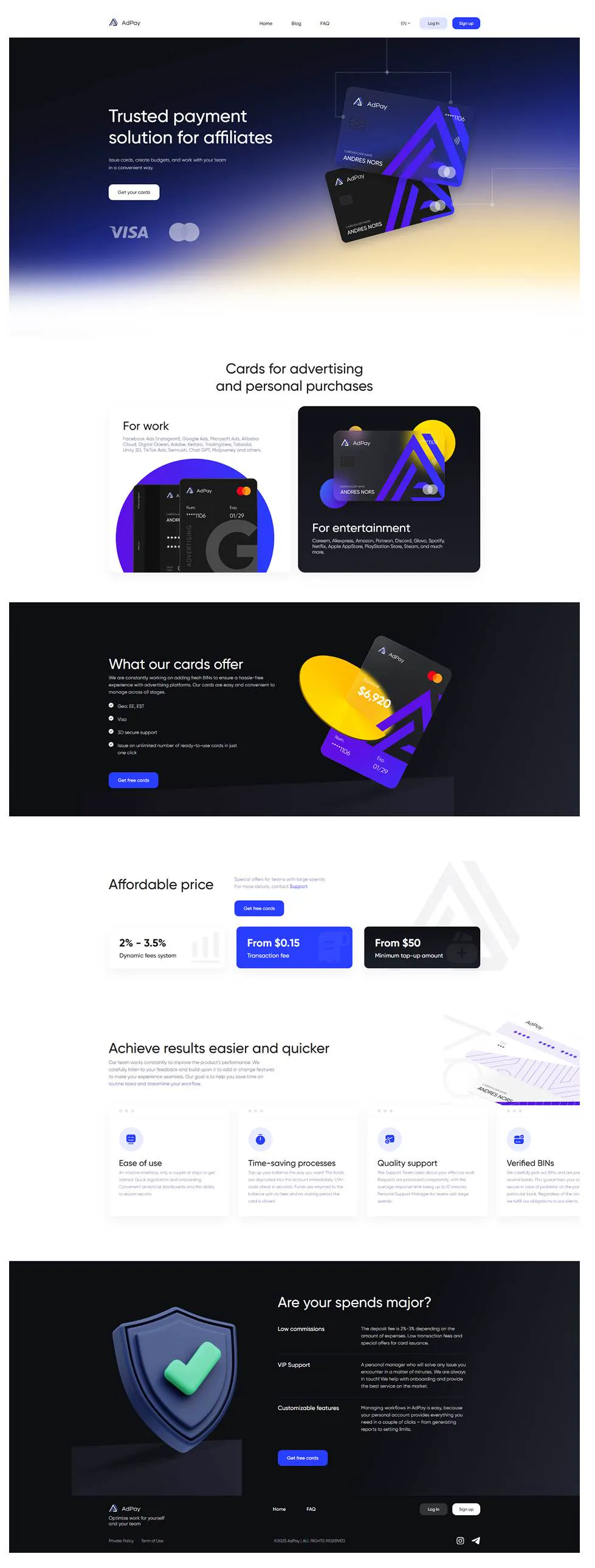 adpay.cards full desktop page