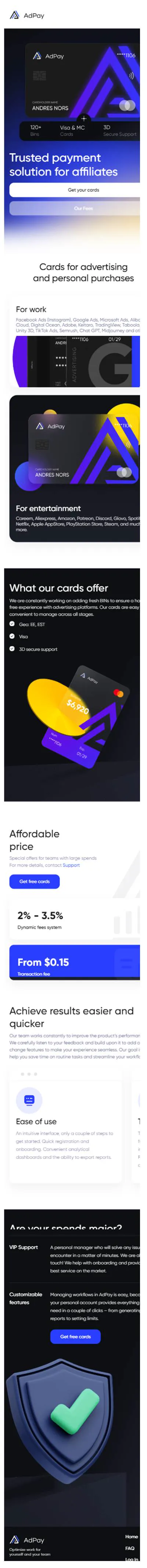 adpay.cards full mobile page